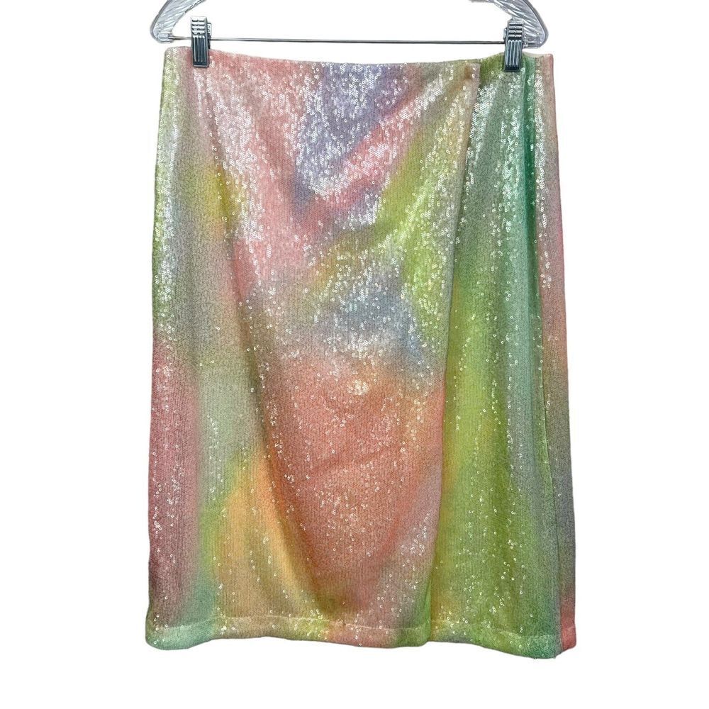 Stine Goya Arwen Women Midi Skirt Sequin Wrap Pastel Ombre Lined Size M*